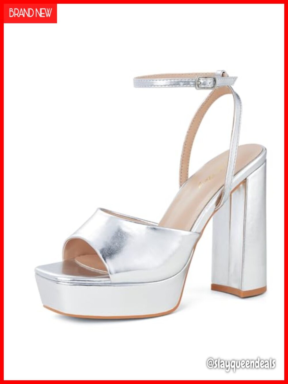 Women's Chunky Heeled Platform Sandals Open Toe Ankle Strap Dress Shoes